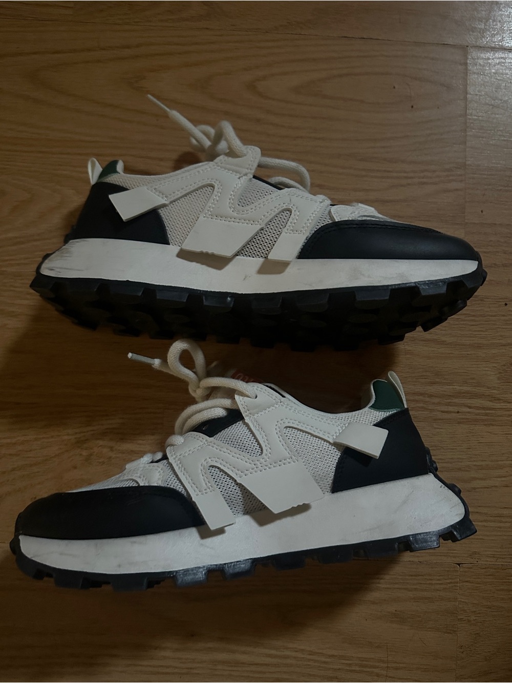 Miu Miu Black, White and Green Trail-Inspired Sneakers